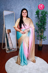 -Satin Crepe Silk Saree-PA06834