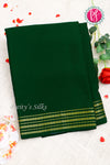 Pure Mysore Crepe Silk Saree -Bottlegreen-PF84233