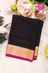 Pure Mysore Crepe Silk Saree-Black And Pink-PF82729