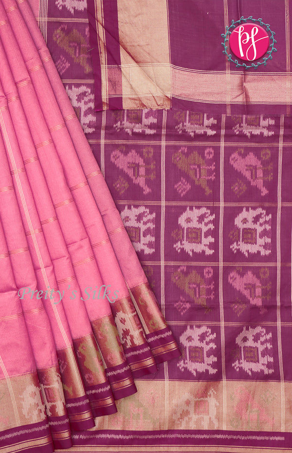 Raw Silk Saree with Patola Design