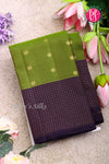 Half Pure kanchipuram Silk Saree-Olive Green And Purple-PA68718