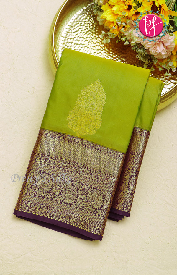 Half Pure Kanchipuram Soft Silk Saree-PF60509