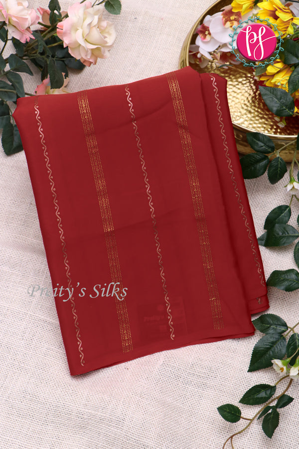 Pure Mysore Crepe Silk Saree Borderless -PF79582