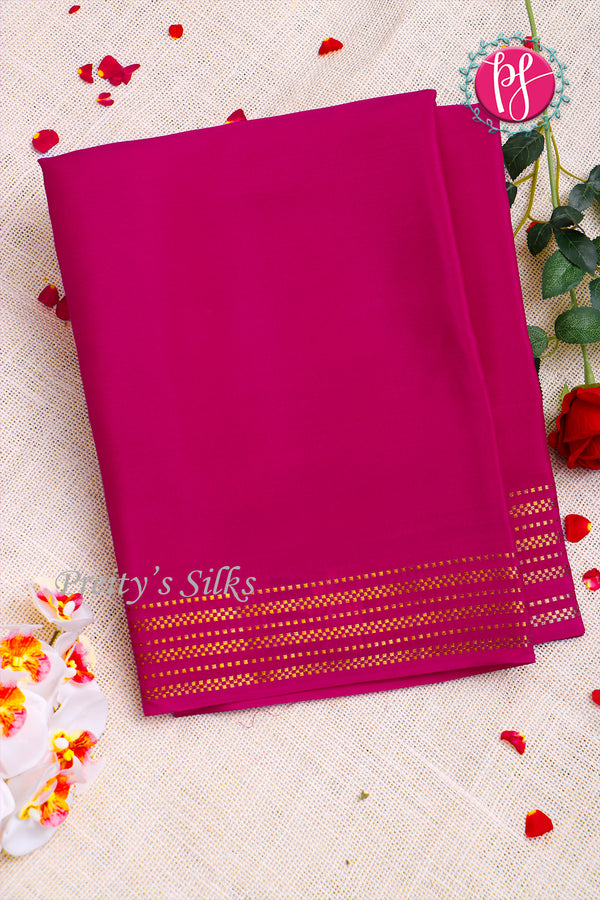Pure Mysore Crepe Silk Saree -Pink-PF84234