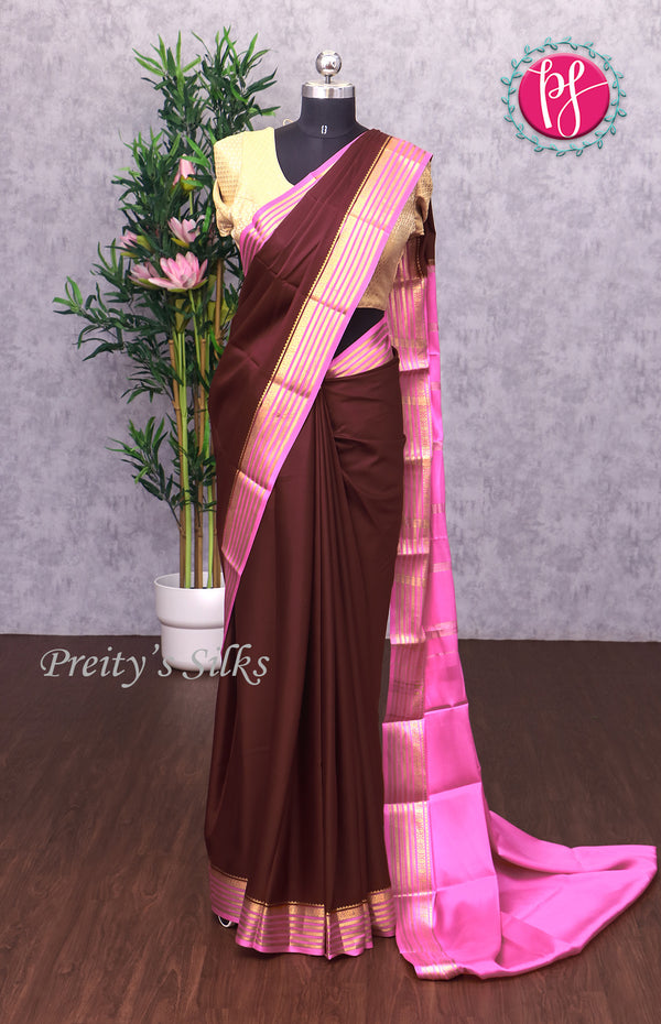 Pure Mysore Crepe Silk saree-PF64323