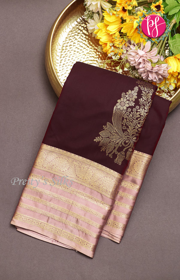 Half Pure Kanchipuram Soft Silk Saree-PF60484