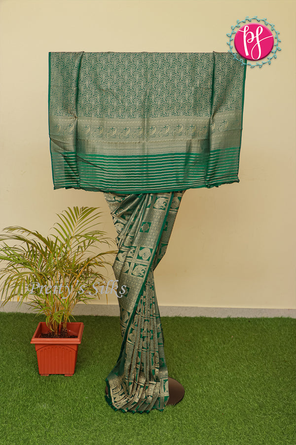 Pure Mysore Crepe Silk Saree- BORDERLESS Brocade Design