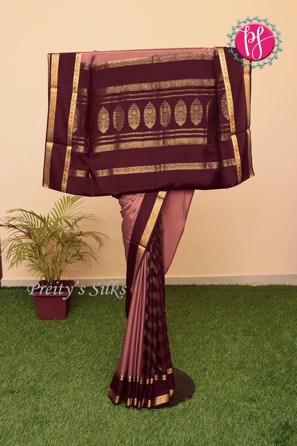 Pure Mysore Crepe Saree with Partli Pallu