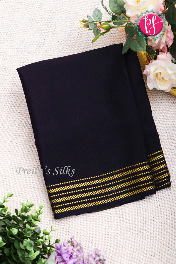 Pure Mysore Crepe Silk Saree -Black-PF84240