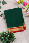 Pure Mysore Crepe Silk Saree -Bottle green And Red-PA10650