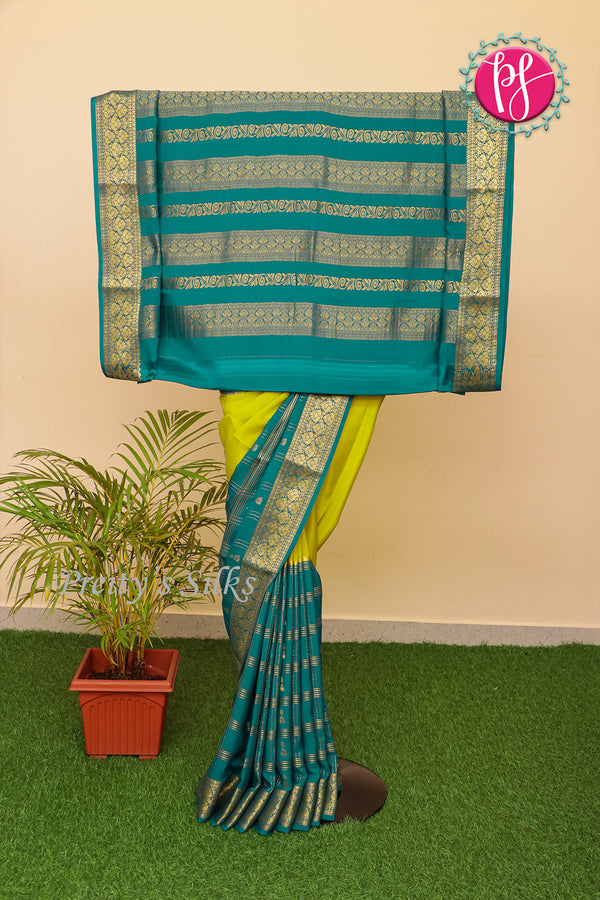 Pure Mysore Crepe Silk Saree WITH JUMKA MOFFITS