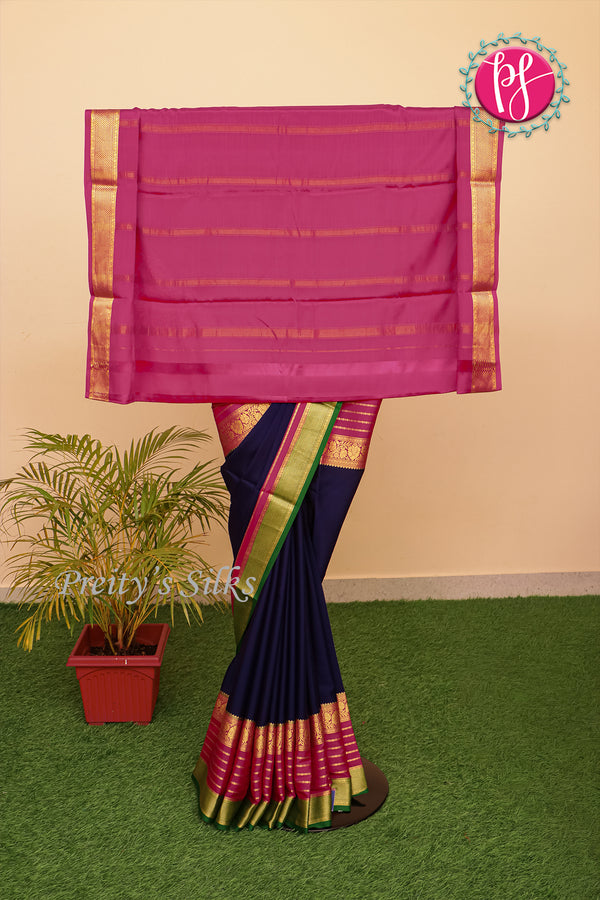 Pure Mysore Crepe Silk Saree with 3D Border