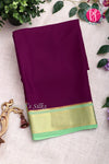 Pure Mysore Crepe Silk Saree -Purplr And Seagreen-PF82616