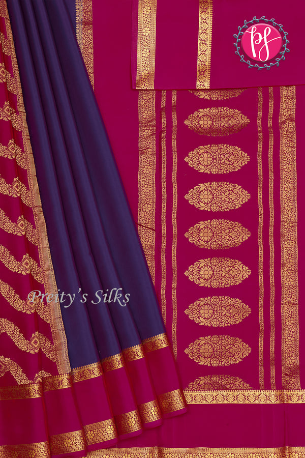 Pure Mysore Crepe Saree with Partli Pallu
