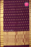Half Pure Kanchipuram Silk Saree-Deep plum-PF04460
