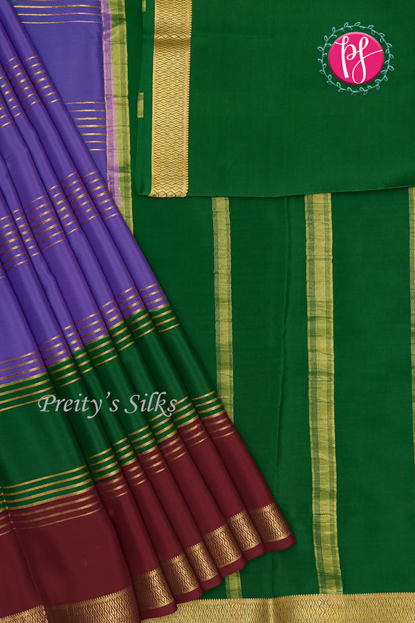 Pure Mysore Crepe Silk Saree With 3D Pattern Double border