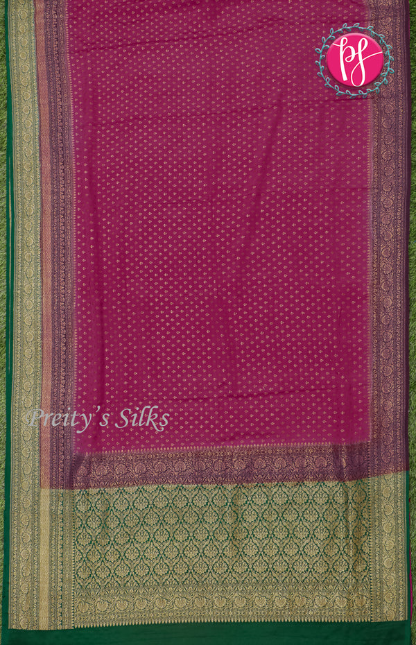 Pure Kaddi Banarasi Crepe Silk Saree-PF25812