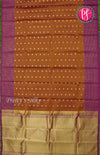 Half Pure kanchipuram silk Saree-Rust Orange With Wine - PF47150