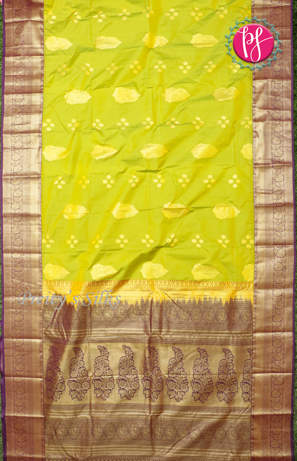 Half Pure Kanchipuram Soft Silk Saree-PF60509
