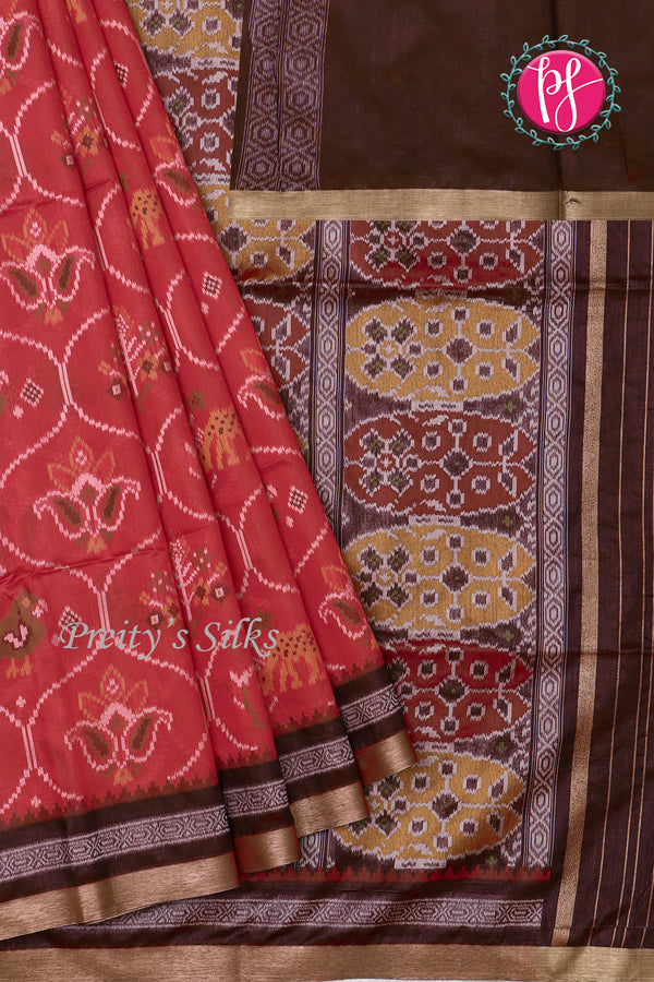 Semi Tussar Silk with Patola design Saree -PF71150