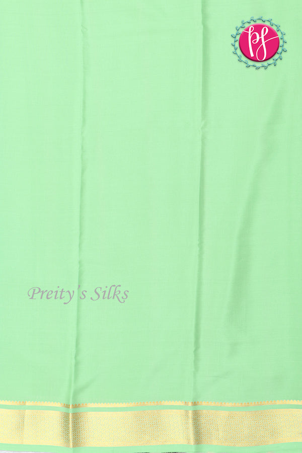 Pure Mysore Crepe Silk Saree -Purplr And Seagreen-PF82616