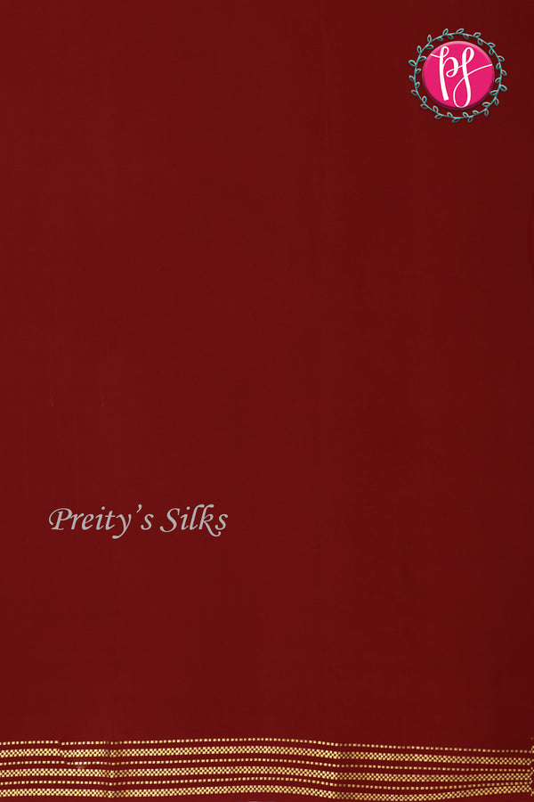 Pure Mysore Crepe Silk Saree -Maroon-PF84232