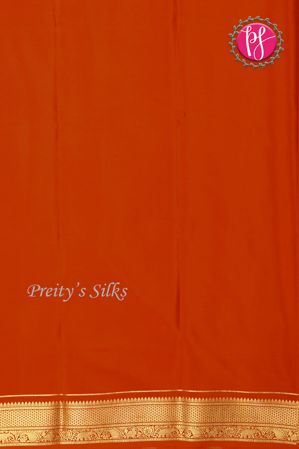 Pure Mysore Crepe Silk Saree -Orange-PA01339