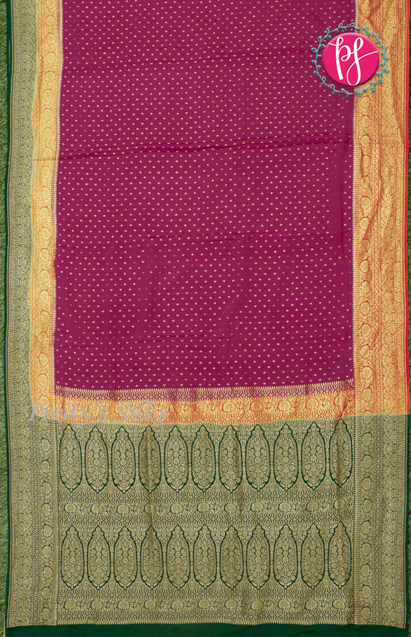 Pure Kaddi Banarasi Crepe Silk Saree-PF58573