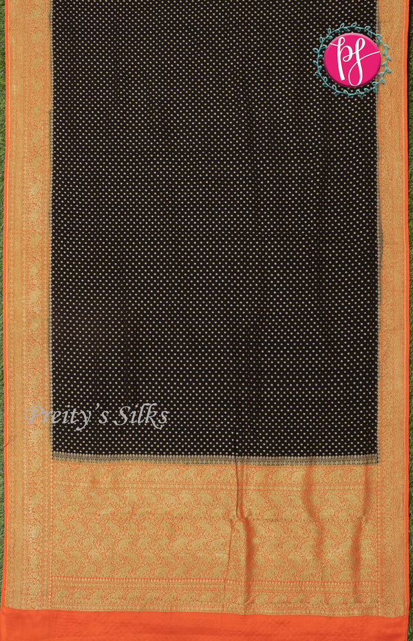 Pure Kaddi Banarasi Crepe Silk Saree-PF58574