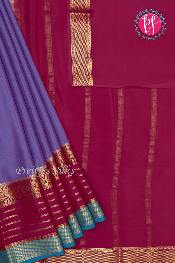 Pure Mysore Crepe Silk Saree with 3D Border