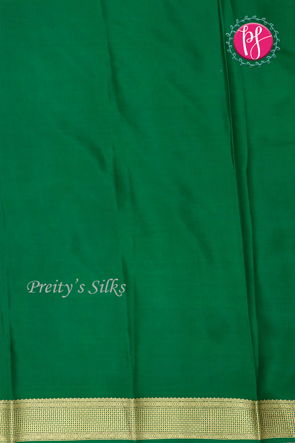 Pure Mysore Crepe Silk Saree-Orange And Green-PF82729
