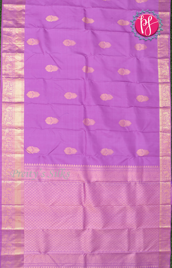 Pure Kanchipuram Silk Saree-Lavender-PF64174