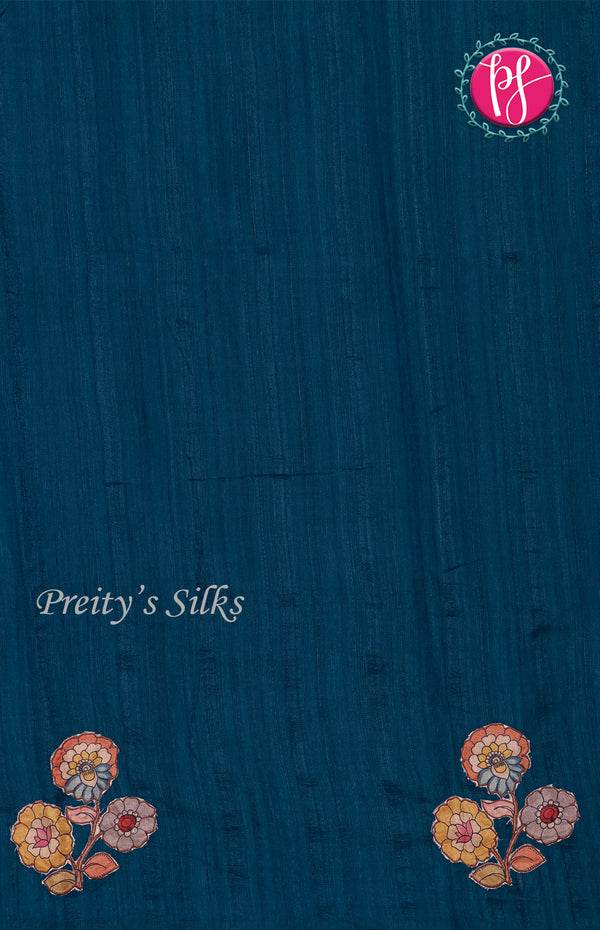 Soft Tussar Silk with Appliqué Work Saree