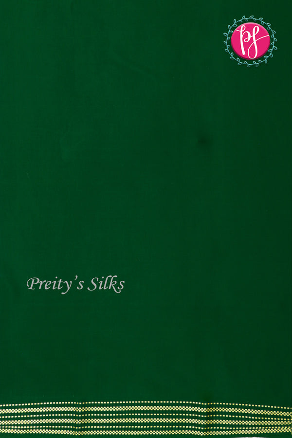 Pure Mysore Crepe Silk Saree -Bottlegreen-PF84233
