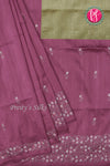 Semi Tussar silk saree with Embroidery work-PF71757