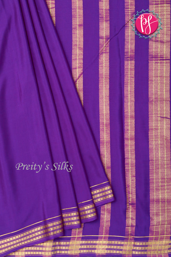 Pure Mysore Crepe Silk Saree -Purple-PF84264