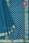 Pure Mysore Crepe Silk Saree -Pecock Blue-PF79471