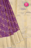 Pure Kanchipuram Silk Saree-Brocade Lavender and Cream-PF55517