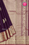 Pure Kanchipuram Silk Saree-Deep Purple with Magenta Pink -PF64175