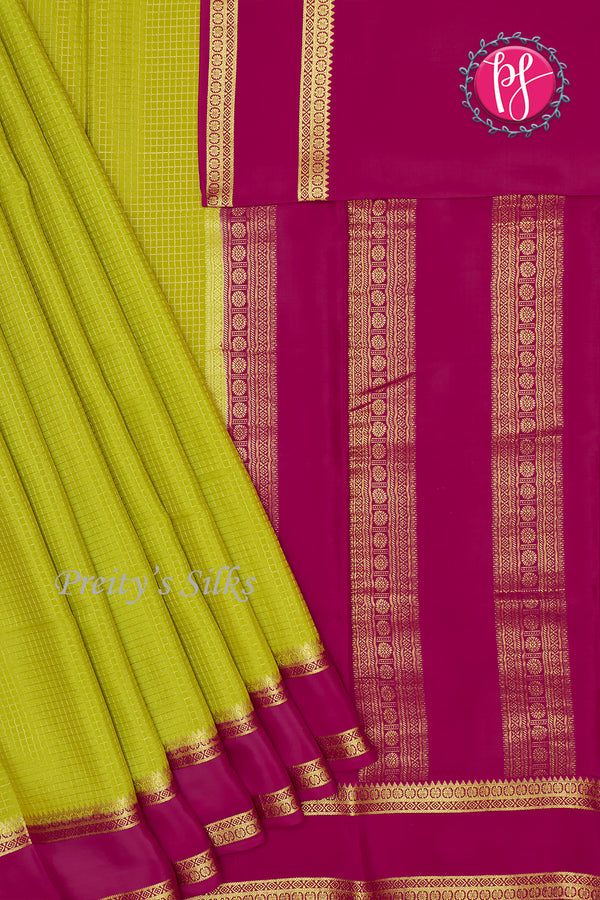 Pure Mysore Crepe Silk Saree With Bentex Border