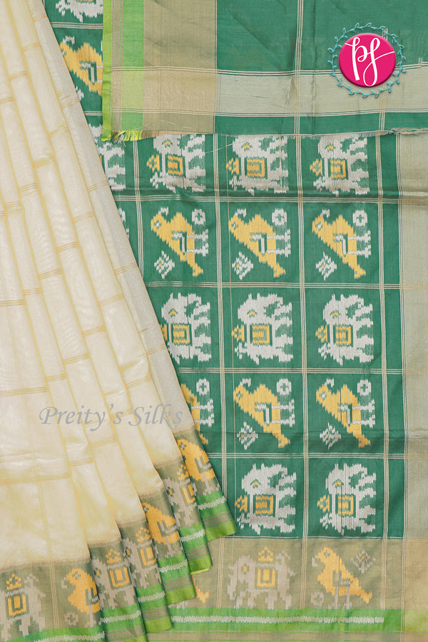 Raw Silk Saree with Patola Design