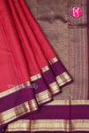 Half Pure kanchipuram silk Saree-Red And Darksnuf-PF82171