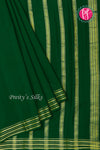 Pure Mysore Crepe Silk Saree -Bottlegreen-PF84233