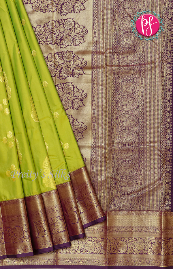 Half Pure Kanchipuram Soft Silk Saree-PF60509