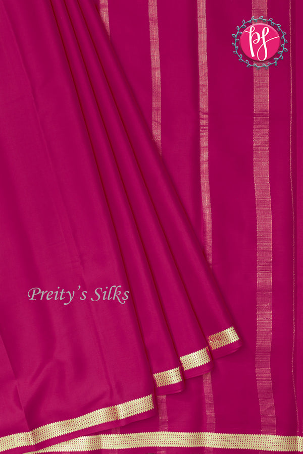Pure Mysore Crepe Silk Saree -Magenta-PA03063