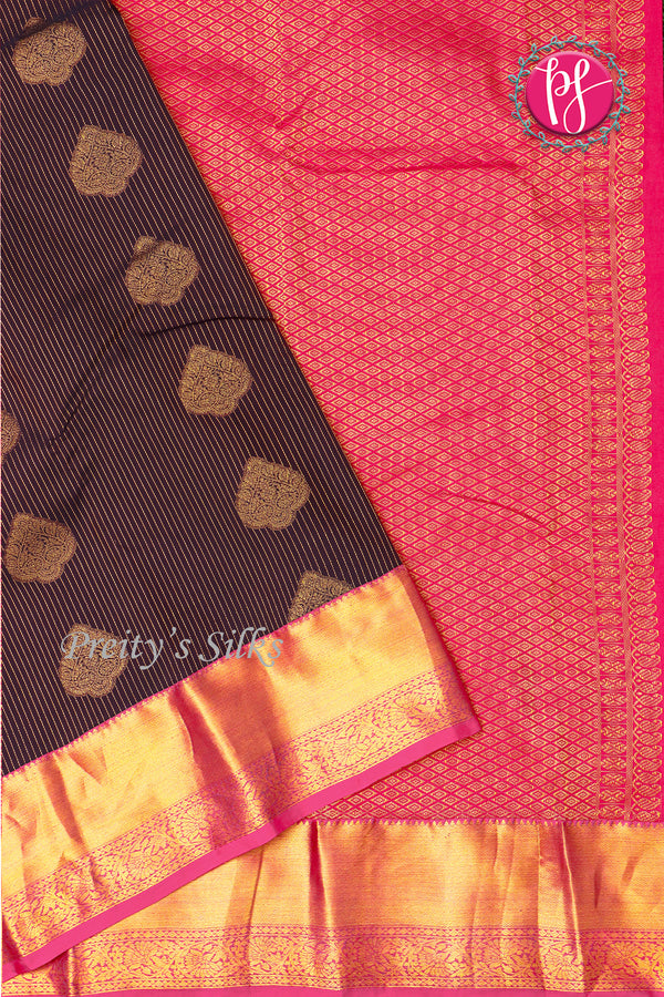 Semi Kanchipuram Silk Saree-PF77109