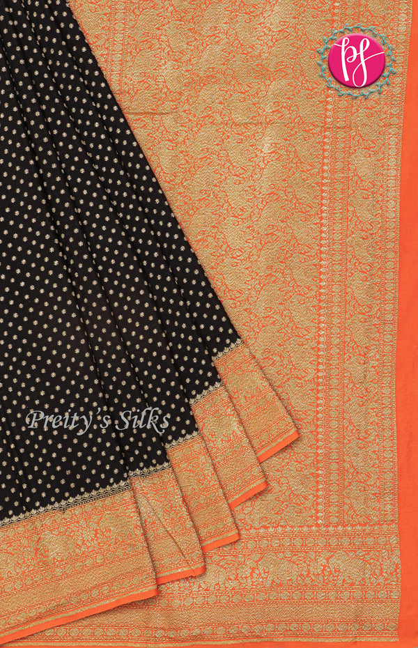 Pure Kaddi Banarasi Crepe Silk Saree-PF58574