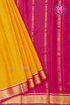 Pure Mysore Crepe Silk Saree -Mustardyellow And Pink-PF82618