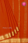 Pure Mysore Crepe Silk Saree -Orange-PA01339