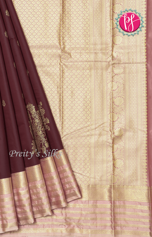 Half Pure Kanchipuram Soft Silk Saree-PF60484